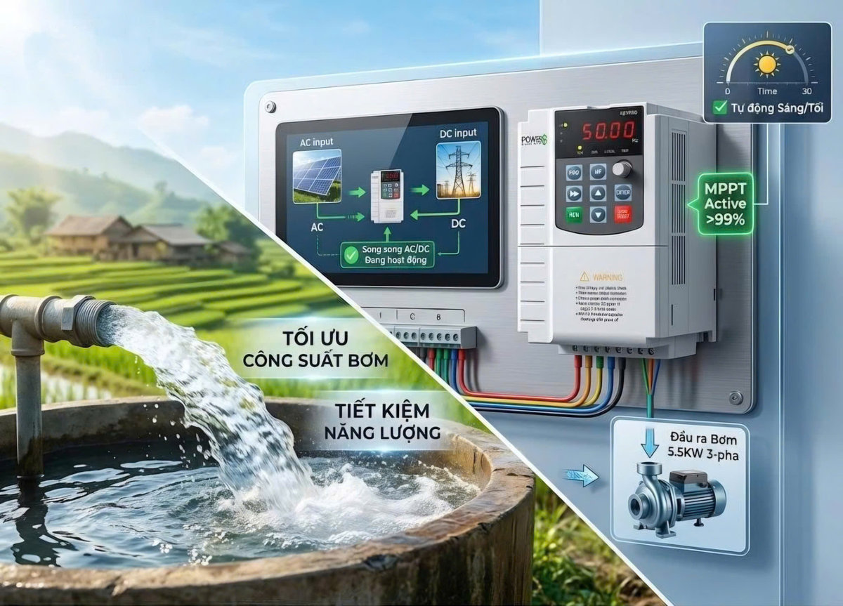 Biến tần bơm 5.5kW PowerS SG600