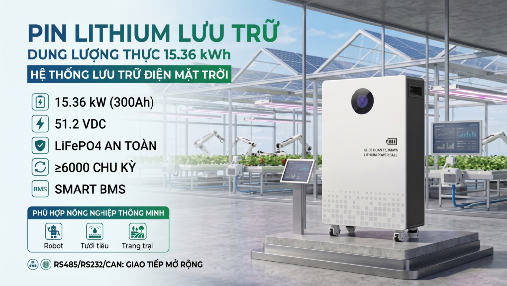 Tổng quan chi tiết về sản phẩm PIN lưu trữ điện mặt trời lithium LVTOPSUN 15.26KW

