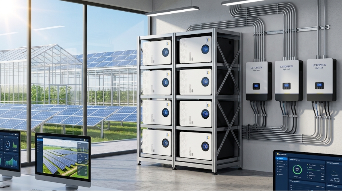 hệ thống pin lưu trữ điện mặt trời lithium LVTOPSUN 10.24Kwh