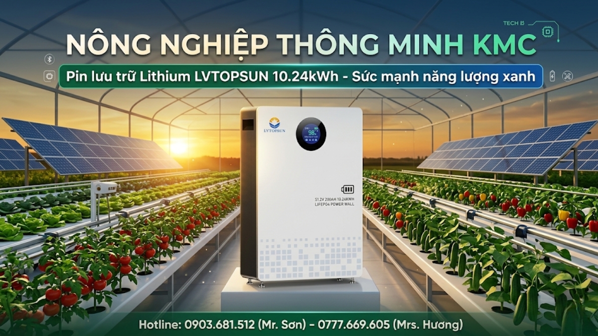 pin lưu trữ điện mặt trời lithium LVTOPSUN 10.24Kwh